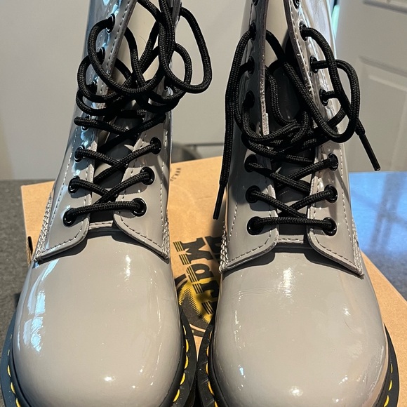DR. MARTENS Zinc Gray Patent Shoes - Picture 2 of 5